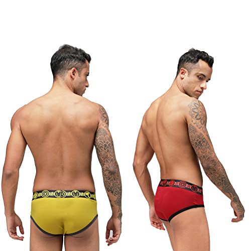Image of Zoiro Men Cotton Blend Printed Marvel Brief Pack of 2 |Colours May Vary
