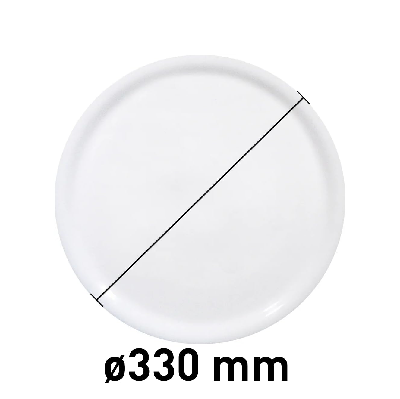 HENDI Assiette à Pizza Ronde en Porcelaine Émaillée, Assiette Unie pour Servir la Pizza, Compatible Micro-ondes et Lave-vaisselle, ⌀330mm, Blanc (Lot de 6)