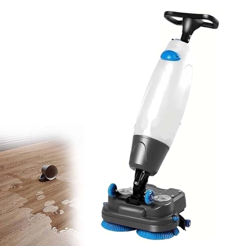 Fregadora De Suelos Comercial: Limpieza Eficiente De Alfombras Y Superficies Duras, Depósito De 3 Galones, Cabezales De Cepillo Dobles.,White