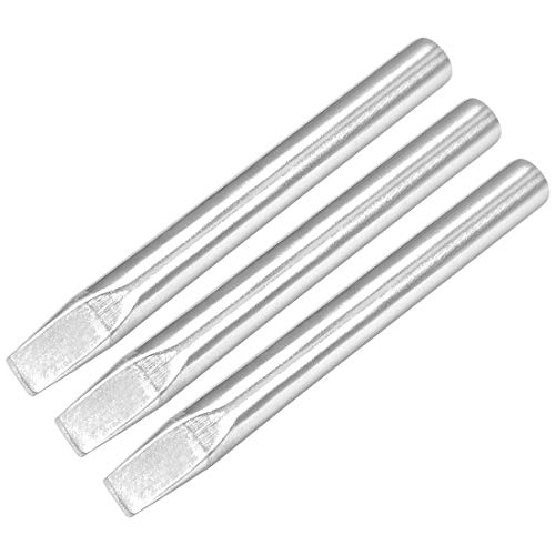 Image of uxcell 80mm Lead-free Soldering Iron Tip Replacement 6mm Width Solder Tip 100W Welding Equipment for Soldering Silver 3pcs