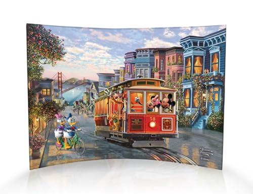 Disney Thomas Kinkade Mickey Minnie Mouse San 10 x 7 Curved Acrylic Print