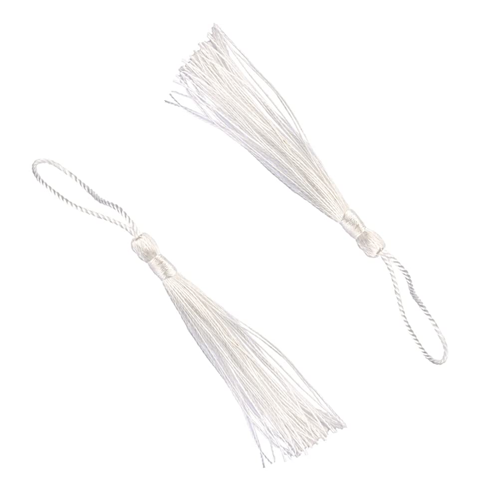 Nappine Bianche Per Artigianato - 100 Pezzi - Lunghezza 13cm - Materiale Terilene - Per Chiavi, Segnalibri, DIY - Foto 10