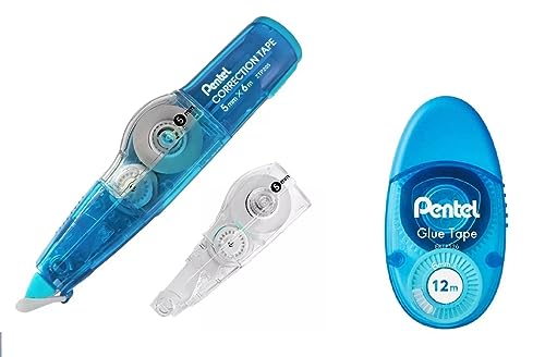 Pentel Fita Corretiva Azul + Refil E Cola Em Fita