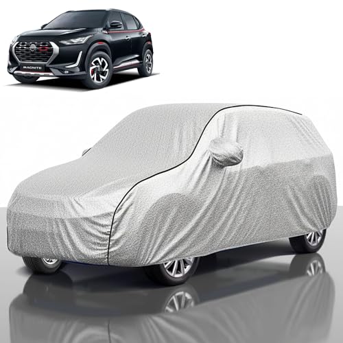 Image of Kayme Compatible with Silver Magnite Car Cover Waterproof Car Body Cover for All Weather Proof & Full Bottom Elastic, Triple Stitching with 100% Nail Proof Cover
