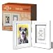 Better World Pets Paw Prints Keepsake Photo Frame Holds 4 x 6 inch Picture - Memorial Clay Imprint Kit - for Dogs and Cats - Perfect for Pet Lovers - Hinged for Desktop