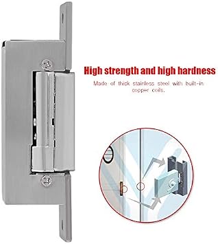 12V Adjustable Narrow-Type Electric Strike Door Lock Double Unlock Mode Access Control Lock Intelligent Cathode Lock Safety Intelligent Lock NO Fail Security