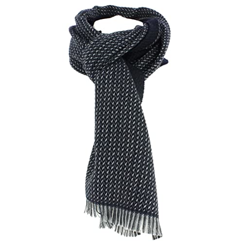 Écharpe laine bleu marine TUDOR Tony & Paul : le cadeau idéal fabriqué en Italie pour homme