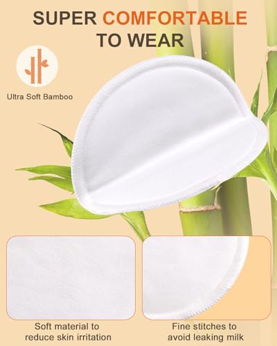Miniatura 2 de Lictin Almohadillas De Lactancia-10 Piezas Bambú Orgánicos Almohadillas De Lactancia Reutilizable 12cm Súper Suaves Y Absorbentes Discos De Lactancia Con Bolsa De Lavandería Y De Organizadores