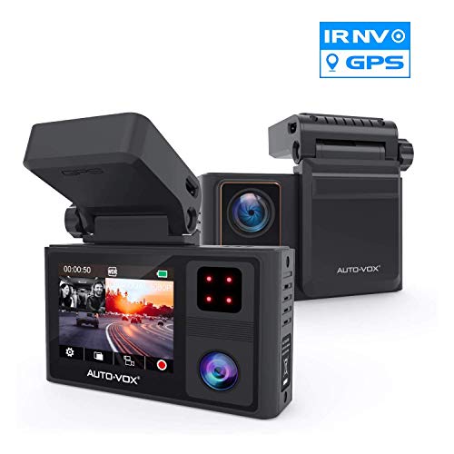 AUTO-VOX Dual Dash Cam Front and Inside 1920x1080P,Infrared Night Vision,Integrated Design of Built-in