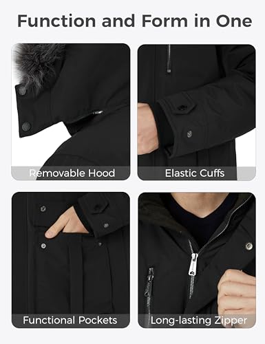 Image of wantdo Men's Big and Tall Winter Coat Parka Jacket with Removable Hood