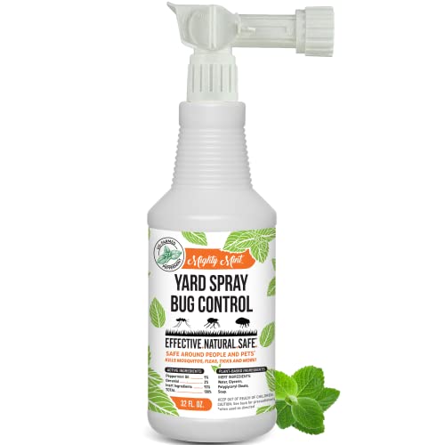 Mighty Mint 32Oz Yard Spray Bug Control Natural Peppermint Lawn Spray For Fleas, Ticks, Mosquitos, Ants, And Other Insects #TOP14
