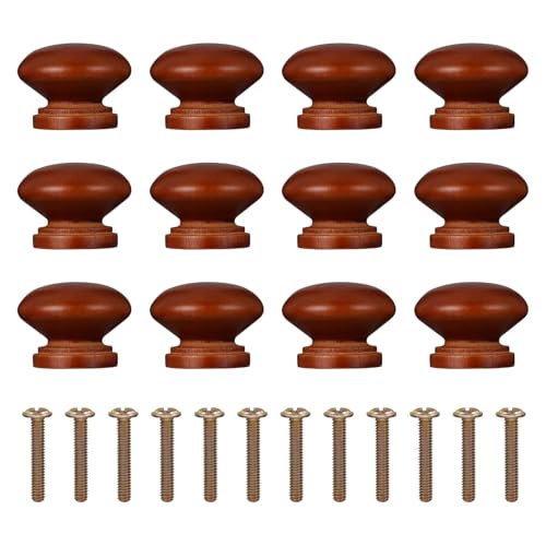 TENDYCOCO 12個 実木家具用丸型キャビネットノブ 引き出し取っ手 ドアノブ シンプルデザインで取り付け簡単 ワードローブや食器棚に