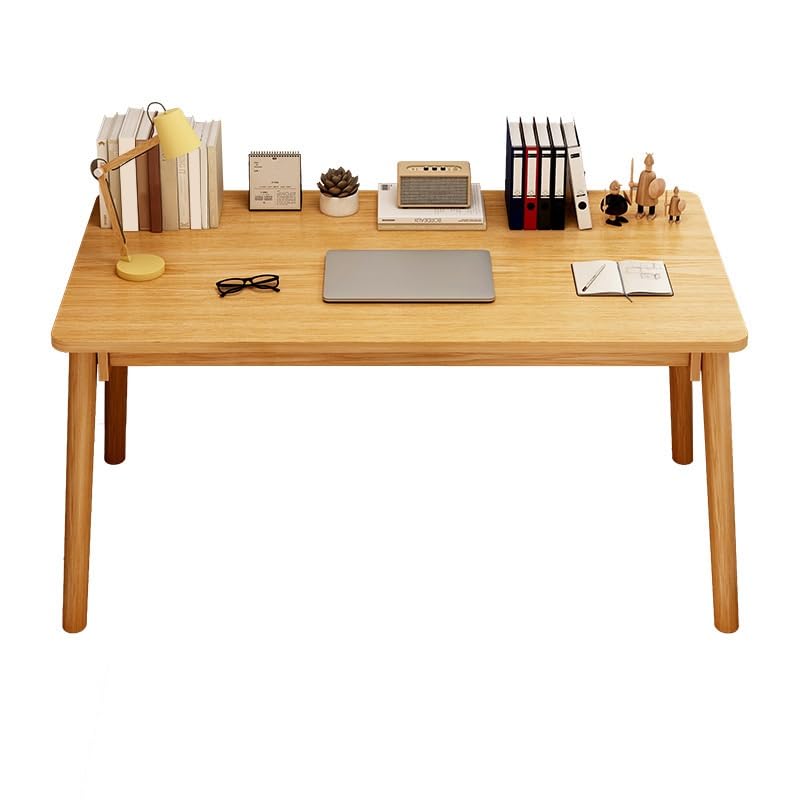 Petit bureau d'ordinateur beige gain de place table de travail avec rangement