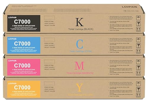 VersaLink C7000 High Capacity Toner Cartridges (4-Pack,Black/Cyan/Magenta/Yellow ) - Compatible 106R03757 106R03764 106R03763 106R03758 Toner Replacement for Xerox Versalink C7000 C7000DN Printer
