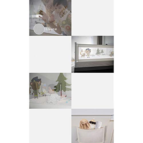 Barrière de lit bébé rose 180cm de qualité supérieure et levage vertical sécurisé - 6