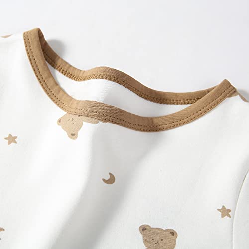 Ukyzddio Kids Girls Cotton Nightgowns Short Sleeve Sleep Shirt Princess Nightdress Knee-Length Sleep Dress Day Time Sleepshirts Sleep Wear Brown Bear Size 5-6Years(120) #TOP3