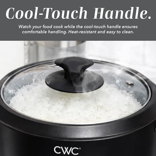 Image of COOK WITH COLOR 6 Cup Rice Cooker 300W - Effortless Cooking and Perfectly, Cooks 3 Cups of Raw Rice for 6 Cups of Cooked Rice, Black