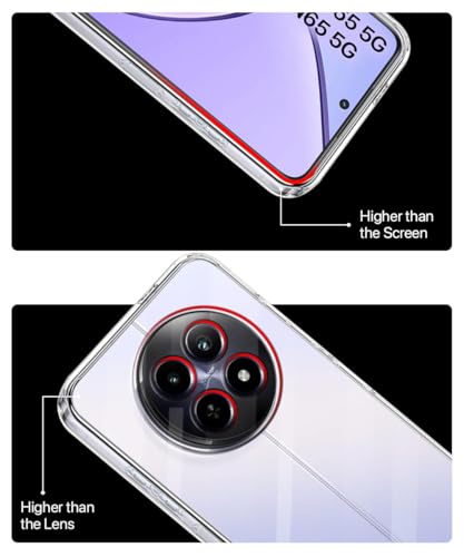 Image of WOW IMAGINE Clear Transparent Back Case Cover for Realme 13 5G | Realme 12 5G | 12X 5G | Narzo 70x 5G | C65 5G | N65 | Device & Camera Protection Shockproof TPU | Flexible Silicone - Transparent