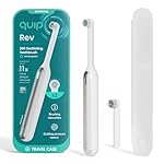 Quip 360 Oscillating Rechargeable Electric Toothbrush with Extra Brush Head - Soft Bristles, Pressure Sensor, 3 Intensities, 30-Day Battery Life, 2-Min Timer, Travel Case, Mirror Mount - Silver Cloud