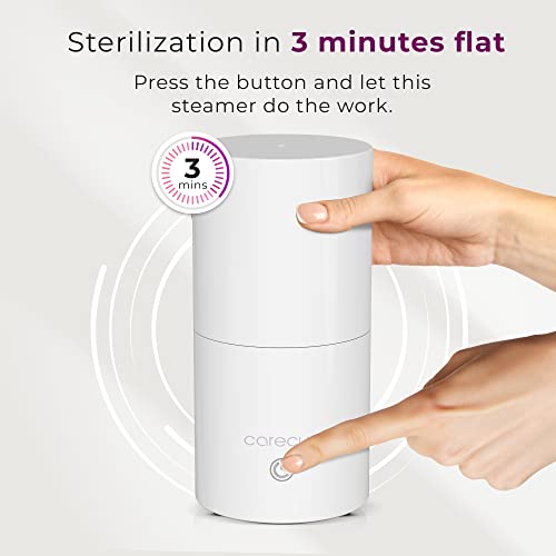 Carecup Menstrual Cup Sterilizer - Modern Menstrual Cup Cleaner Unscented Sanitizer - 2-Minute Automatic Steam Wash - Holder Fits Small Soft & Large Period Disc - 99.9% of Germs (Steamer + Cups) - Image 5
