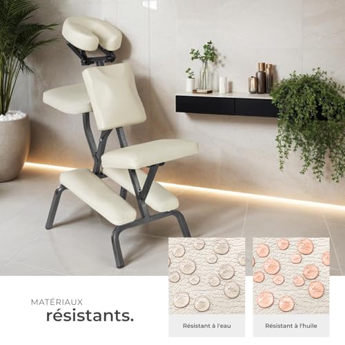 Fauteuil Massage Pro Pliable 9 cm Beige, TecTake