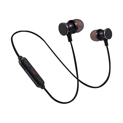 Auriculares Bluetooth Metal para Samsung Galaxy S20+ Smartphone inalámbrico Control remoto sonido manos libres intraauriculares universales (negro)
