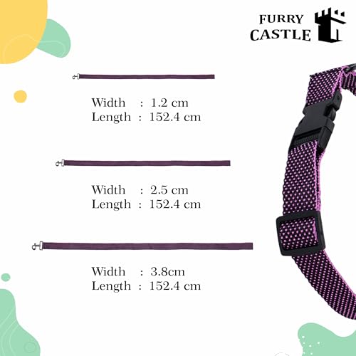 Image of Nylon Leash and Collar for Dogs with 360 Degree Rotating Clasp | Purple | Water Proof | for Medium and Large Dogs in Medium Size