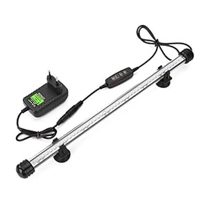 GreenSun LED Acquario, 37CM Lampada Acquario Bianco + Blu, Luce Acquario a Tubo Impermeabile e Sommergibile, 6,7W