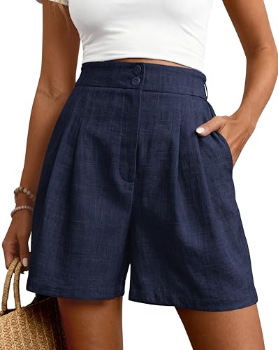 CFLONGE Womens Shorts Dressy Wide Leg Summer Shorts High Waisted