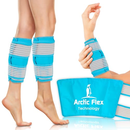 Image of Vive Calf & Shin Ice Pack Wrap (Pair) - Extra Strength Hot & Cold Therapy