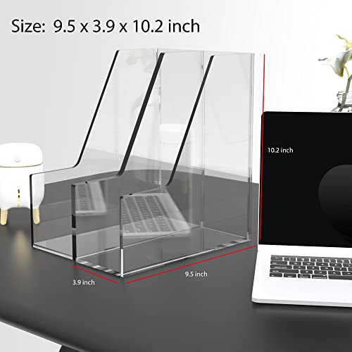 Tonice 2 Slot Clear Acrylic Office Magazine Holder File Holder Office File Organizer And Small Bookshelf For Kids #TOP2