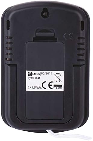 Артка view of EMOS E0041 thermometer showing battery compartment