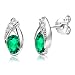 Produktbild ByJoy Damen-Ohrstecker 925 Sterling- Silber Ovalschliff Grün Smaragd