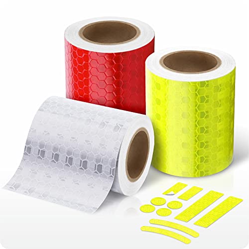 Weidebach® Reflektorband Selbstklebend 3 Rollen à 4,5cm x 3m inkl. 10er Sticker-Set, Sicherheit im Dunkeln mit Reflektorklebeband, Reflektor Tape für Mensch & Fahrzeuge
