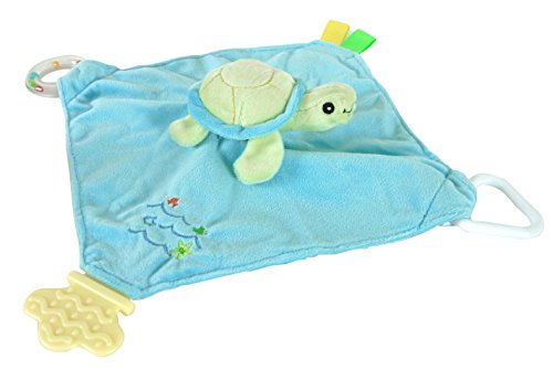 Stephan Baby Go Fish Plush Chewbie Activity Toy And Teething Blankie, Green Sea Turtle #TOP1