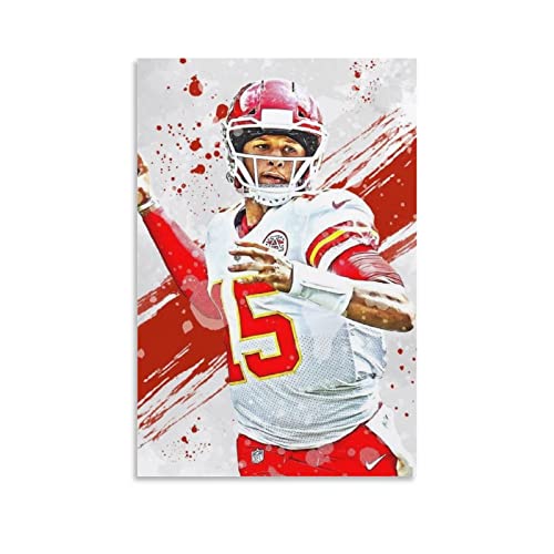Patrick Mahomes Sport Art American Football MVP Sports Fans Gift Posters Decorative Painting Print for Sport Gym Classroom Bedroom Wall Art Frame unframed08x12inch(20x30cm)