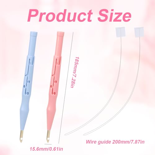 Image of 4pcs Adjustable Punch Needle Threader, Embroidery Pen Tool Supplies with Wire Guide for Felting Threader DIY Stitching Applique and Creative Crafts