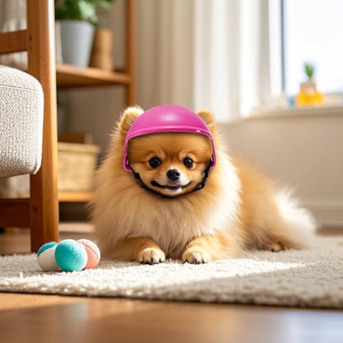 Goaste Capacete para cães pequenos, capacete de motocicleta para animais de estimação com orifícios
