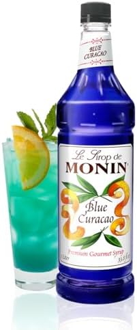 Premium Blue Curacao Syrup | Iconic Blue Hue & Zesty Sweetness for Cocktails & Creations | No Artificial Flavors Or Preservatives (BPA Free Bottle, 33.8 fl oz)