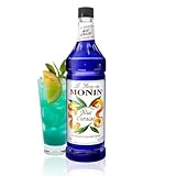 Monin - Premium Blue Curacao Syrup | Iconic Blue Hue & Zesty Sweetness for Cocktails & Creations | No Artificial Flavors Or Preservatives (BPA Free Bottle, 33.8 fl oz)