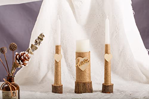 image for LIKEYO Unity Candles for Wedding Ceremony Set - Wedding Candles, Rusti