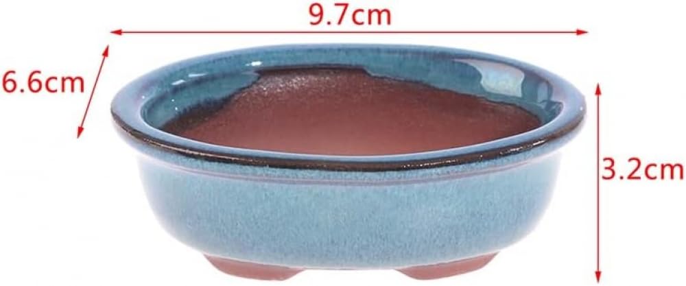 Doniczka na kwiaty w chińskim stylu bonsai doniczka ceramiczna rzemieślnicza doniczka na rośliny dekoracja domu 9,7 x 6,6 x 3,2 cm ozdobna doniczka