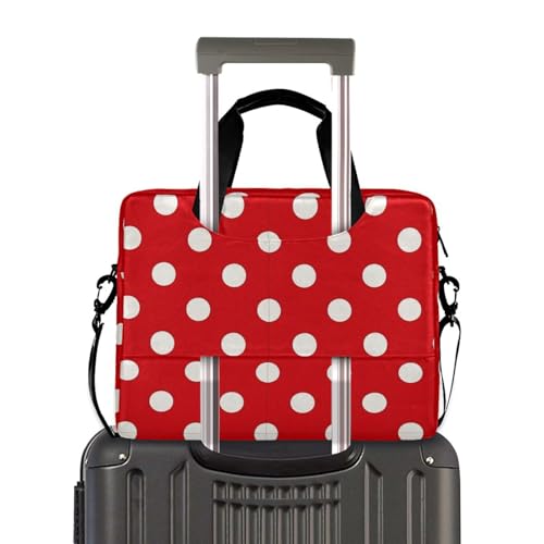 Funda para laptop 15.6 pulgadas con correa y asa rojo lunares miniatura 4