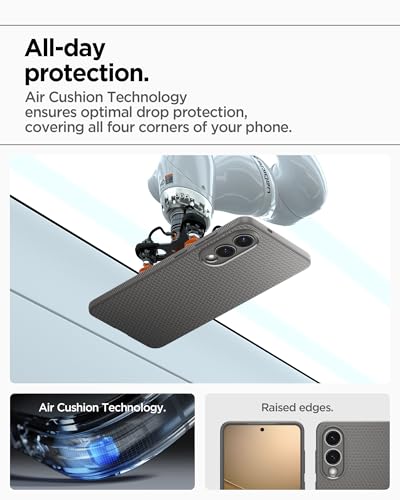 Image of Spigen for Galaxy S25 Edge Case, Liquid Air [No Magnet Ring] [Military-Grade Protection] - Marble Gray
