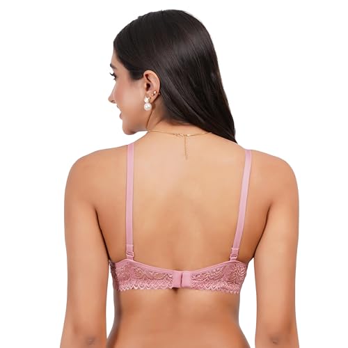 Image of Lace Padded Everyday Padded Bra for Women - Made of Pure Cotton Full Coverage Over Size Non Wired Pushup Soft Cup for T-Shirt Saree Dress Sports Garment for Daily Use Everyday