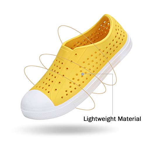 Saguaro Boy's Girl's Kid's Sneakers Slip-On Garden Clogs Outdoor Sandals River Water Shoes Yellow 12.5 #TOP2