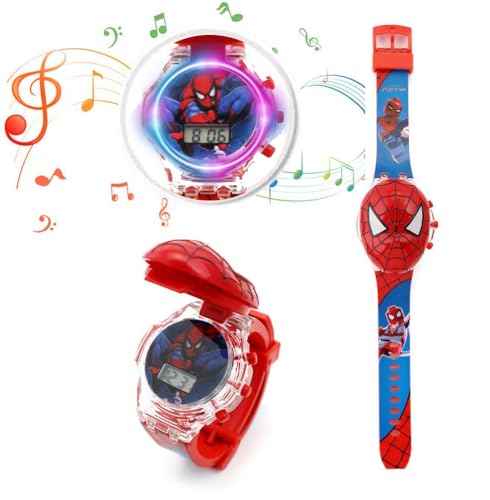 Image of Acnos Kids Edition Digital Watch - Spiderman, Captain America, Ironman, Ben10, Hulk - Disco LED Musical Watch for Boys and Girls