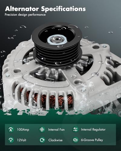 Image of SCITOO Alternator Fit for Lexus ES330 /RX330 2004-2006 3.3L,for Toyota Camry 2004-2006 3.0L 3.3L,for Highlander 2004-2007 3.3L-12V 100Amp CW 6-Groove, OE#104210-4180 104210-4190 11032 11033