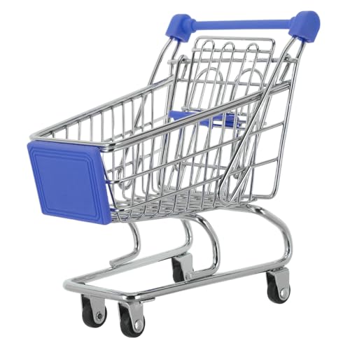 WOONEKY Mini Juguete Modelo de supermercado Carritos de Compra Carro de la Compra Mini einkaufswagen para Super Blue