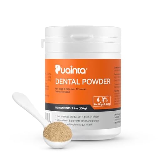 PUAINTA Dog Teeth Cleaning Powder - Dental Powder for Dog Bad Breath Treatment Freshener - Dogs Plaque Off and Tartar Remover - Cat Dog Dental Care (3.5 Ounce (Pack of 1))